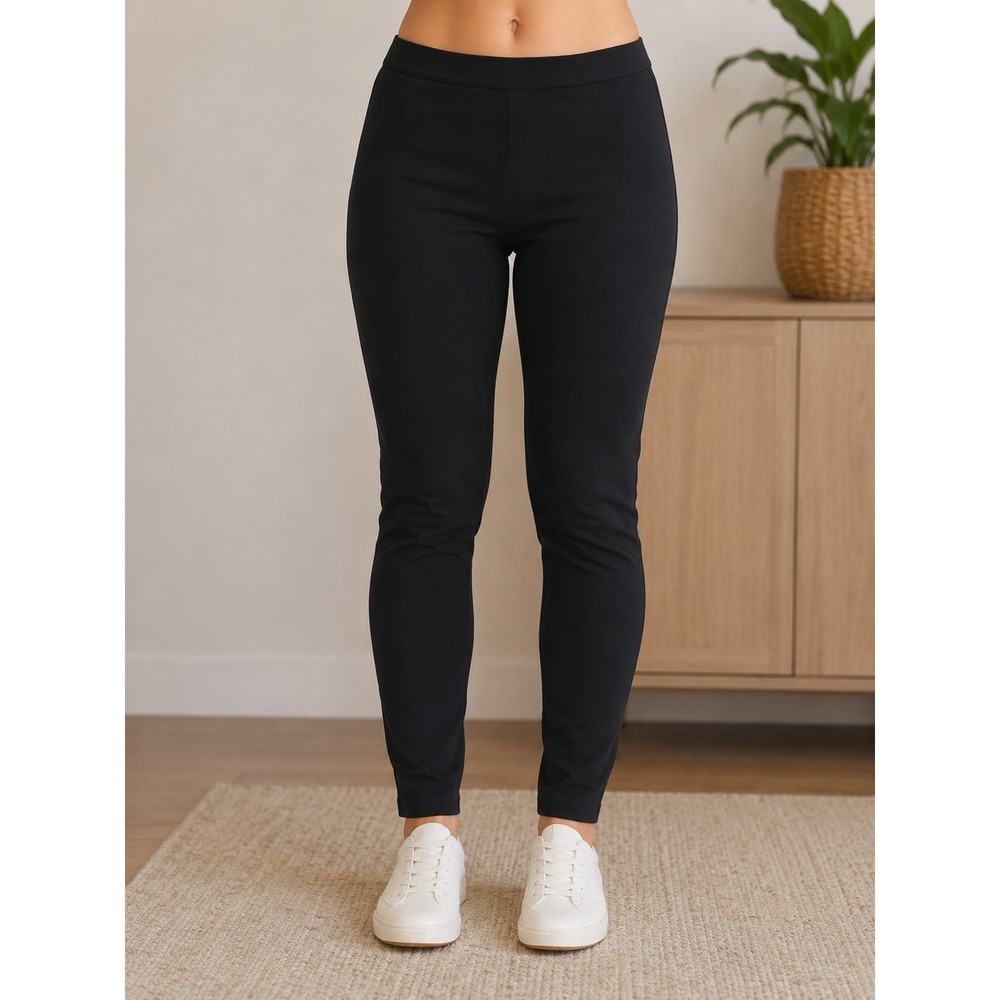 Talbots Soho Ankle Pants Womens 12 Black High Rise Stretch Pull On Slim Trousers